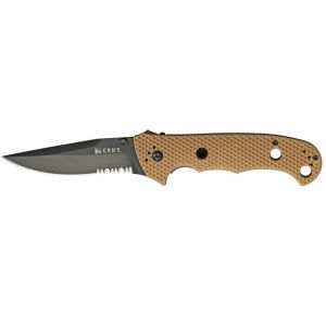 Columbia River Knife & Tool Hammond Desert Cruiser Folding Knife with Black Blade and Brown Zytel Handles